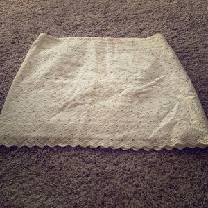 Lilly Pulitzer white mini skirt